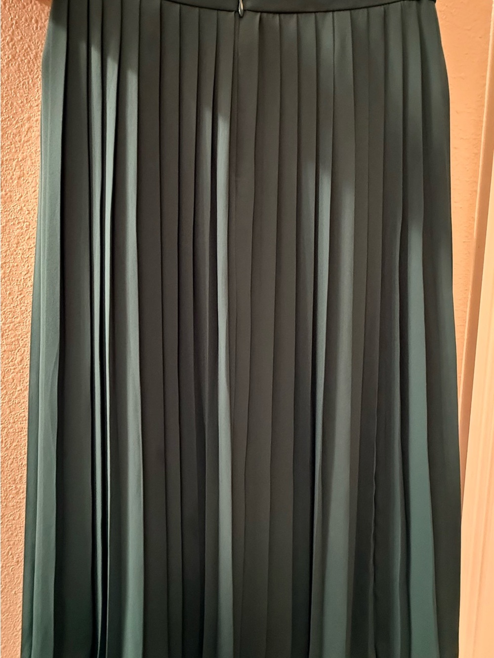 J. Crew Forest Green Pleated Midi Skirt